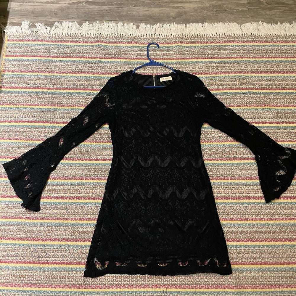 Black crocheted dress
